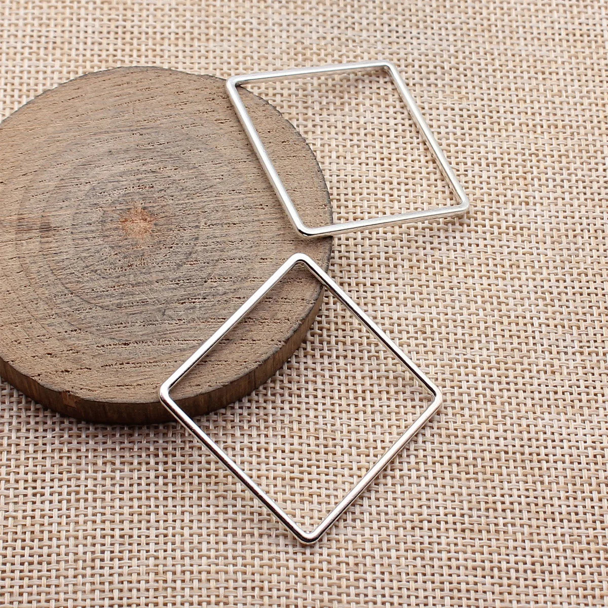 35x35mm 2.2g Multicolor Zinc Alloy Square Frame Connector Charm for DIY Bracelet Necklace Making