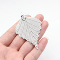 70x44mm 12.9g Antique Silver Zinc Alloy Large Tree Leaf Charm Pendant for DIY Necklace Jewelry Making