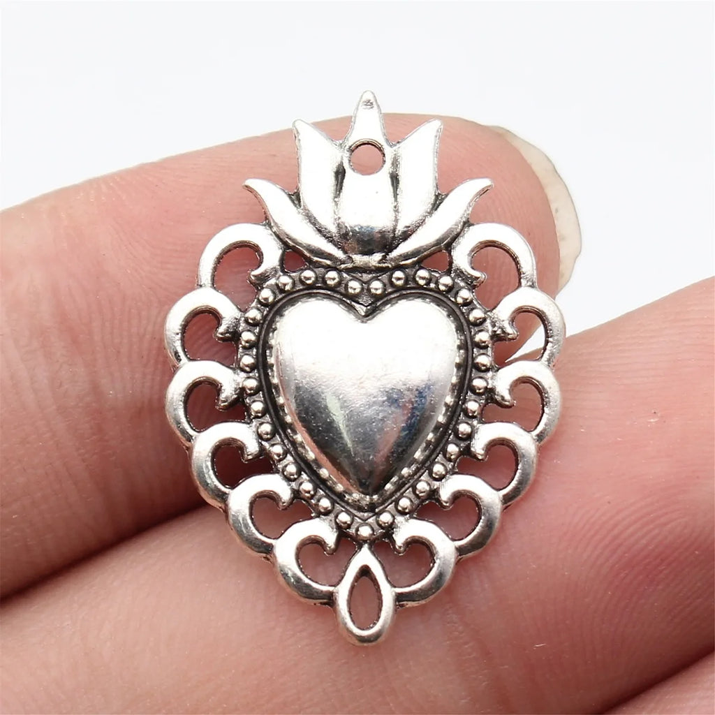 29x21mm 1.9g Multicolor Zinc Alloy Gothic Heart Charm Pendant for DIY Necklace Bracelet Jewelry Making