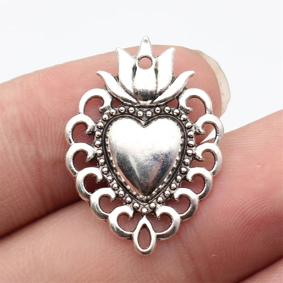 29x21mm 1.9g Multicolor Zinc Alloy Gothic Heart Charm Pendant for DIY Necklace Bracelet Jewelry Making