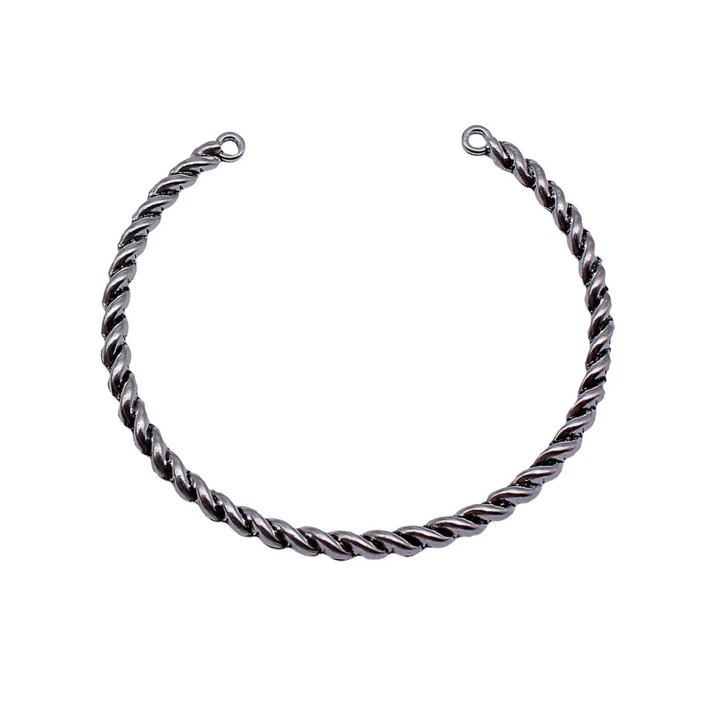 60x60x3.7mm 7.6g Antique Silver Zinc Alloy Twisted Ring Connector Charm for DIY Bangle Jewelry Making