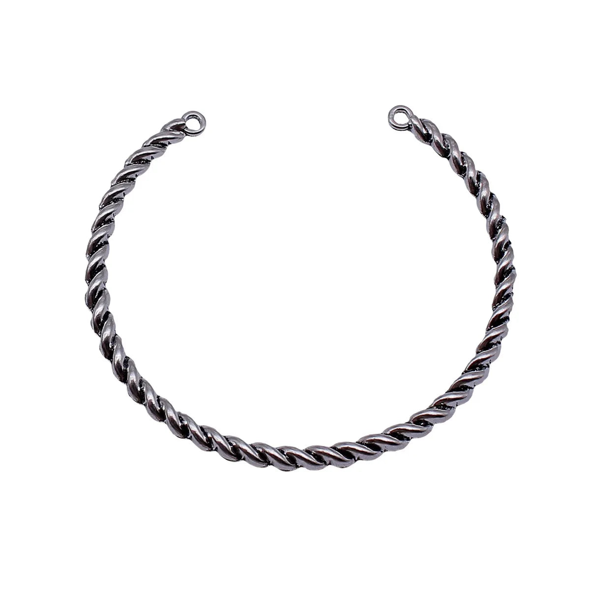 60x60x3.7mm 7.6g Antique Silver Zinc Alloy Twisted Ring Connector Charm for DIY Bangle Jewelry Making