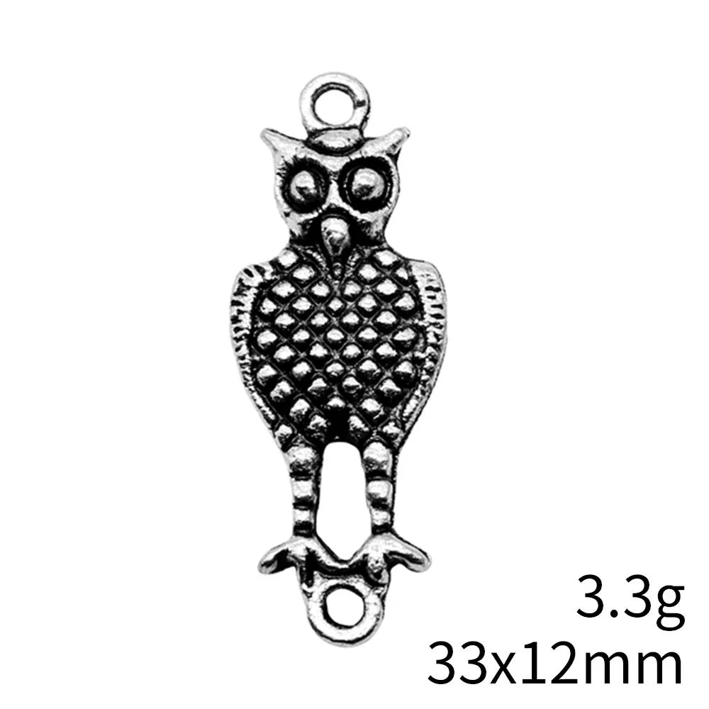 33x12mm 3.3g Multicolor Zinc Alloy Owl Cat Connector Charm for Bracelet Earring Jewelry Making