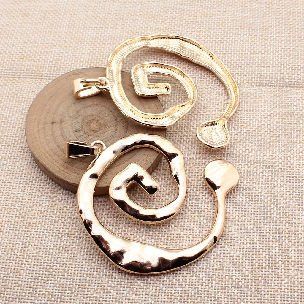 80x70mm 22g Multicolor Zinc Alloy Swirl Large Charm Pendant for DIY Necklace Jewelry Making
