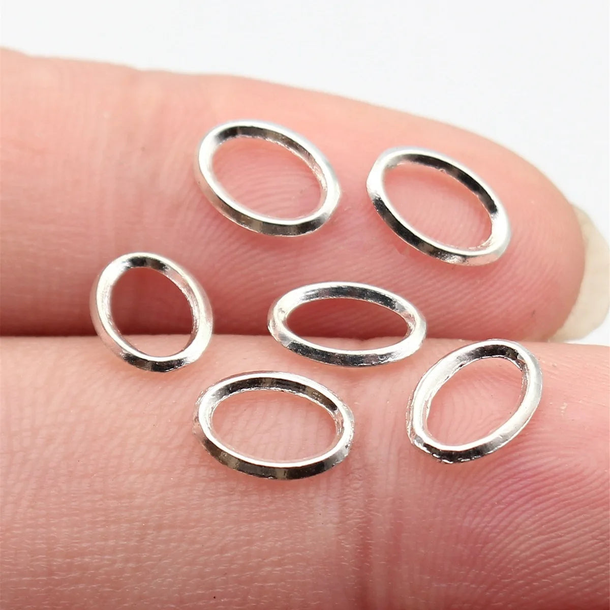 9.5x6.9x1.2mm 0.15g Antique Silver Zinc Alloy Small Oval Ring Connector Charm for DIY Bracelet Necklace Making