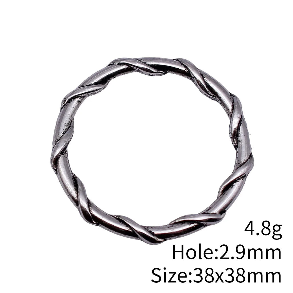38x38mm 4.8g Antique Silver Zinc Alloy Vine Round Ring Connector Charm for Necklace Bracelet Making