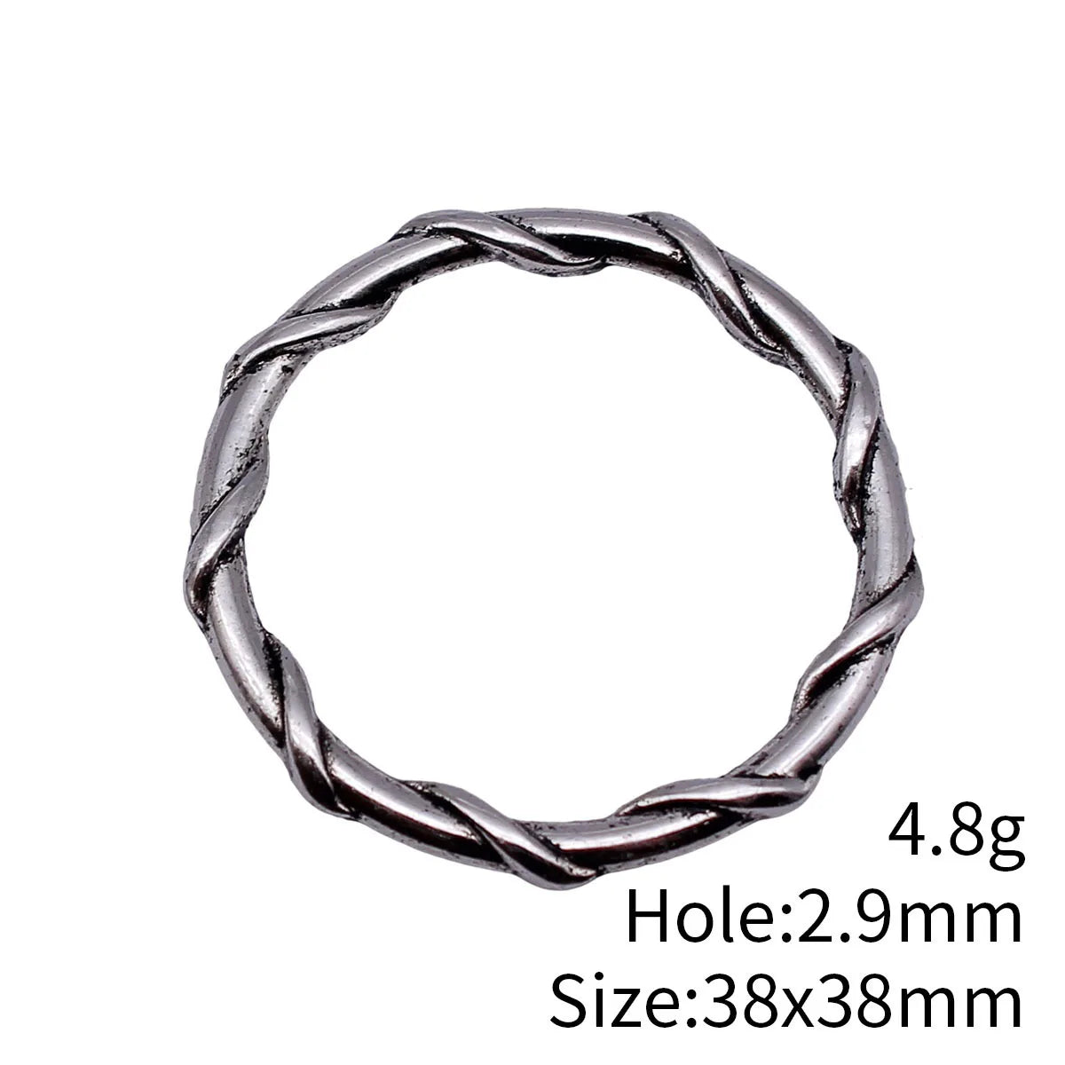 38x38mm 4.8g Antique Silver Zinc Alloy Vine Round Ring Connector Charm for Necklace Bracelet Making