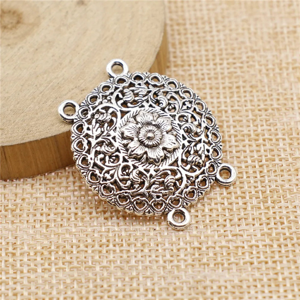 30x34mm 3.6g Multicolor Zinc Alloy Four Hole Body Chain Connector Charm for Waist Chain Headpiece Making
