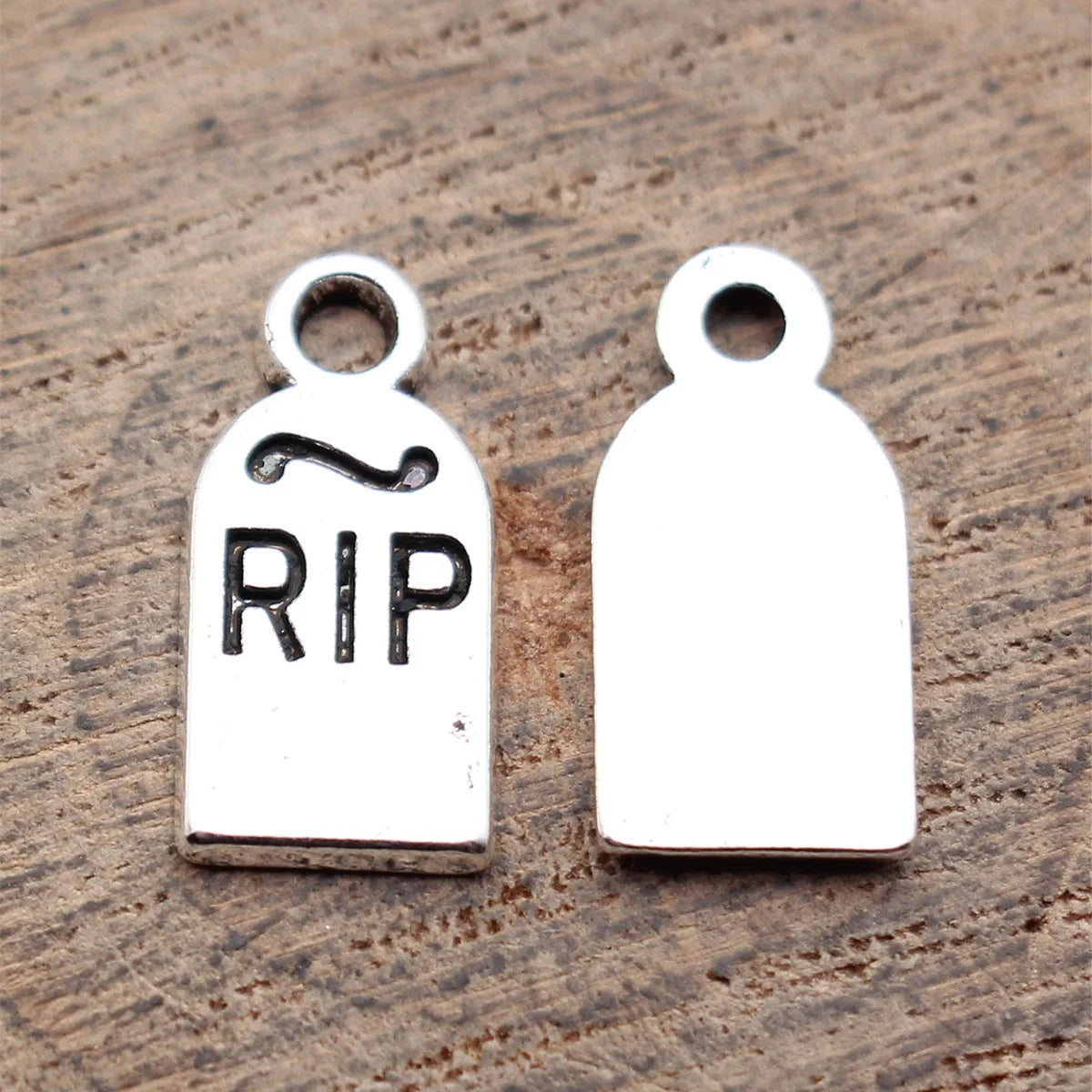 16x7.8mm 0.82g Antique Silver Zinc Alloy RIP Rest In Peace Tag Charm Pendant for DIY Jewelry Making