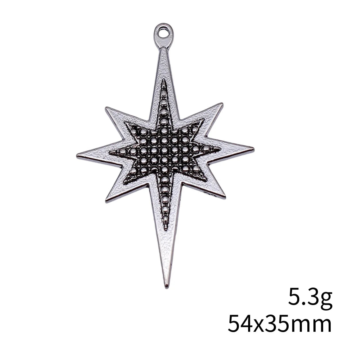 54x35mm 5.3g Antique Silver Zinc Alloy Starburst Charm Pendant for DIY Necklace Jewelry Making