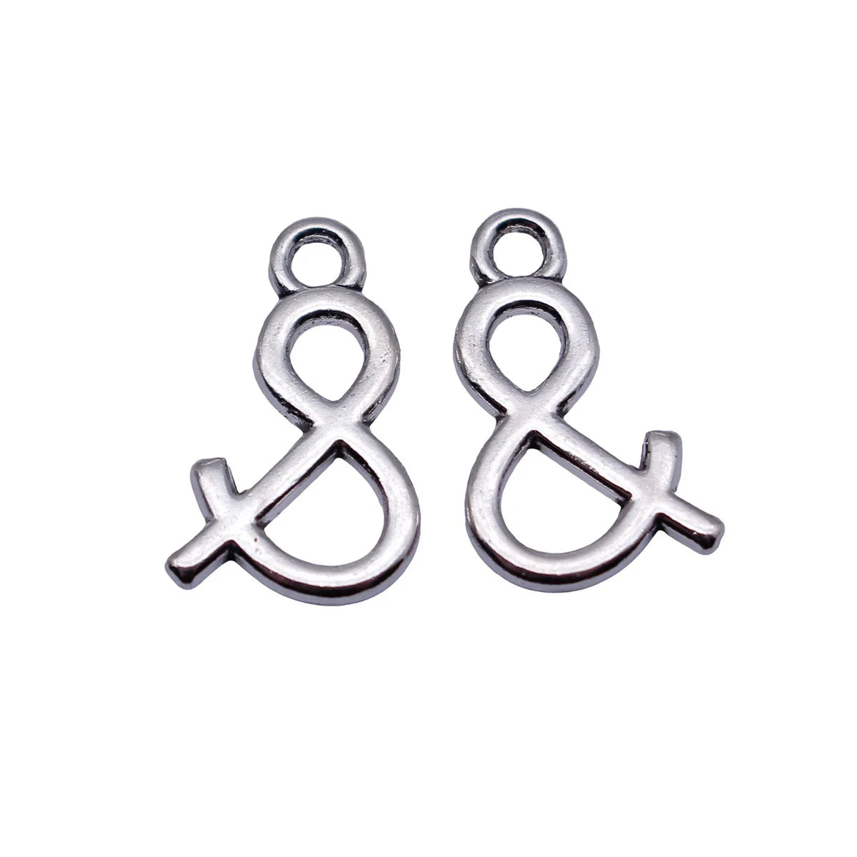 16x10mm 0.48g Antique Silver Zinc Alloy Ampersand Symbol Charm Pendant for DIY Necklace Bracelet