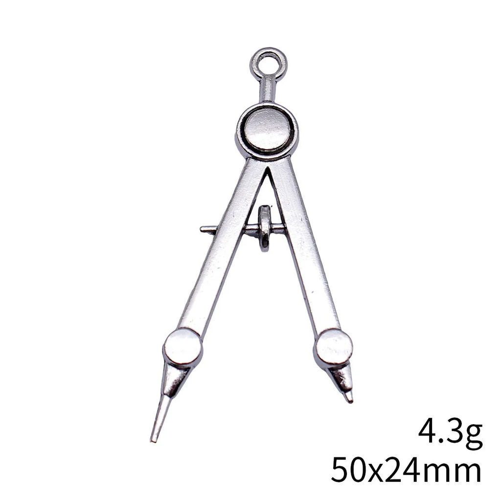 50x24mm 4.3g Antique Silver Zinc Alloy Compass Divider charm pendant for DIY jewelry accessories