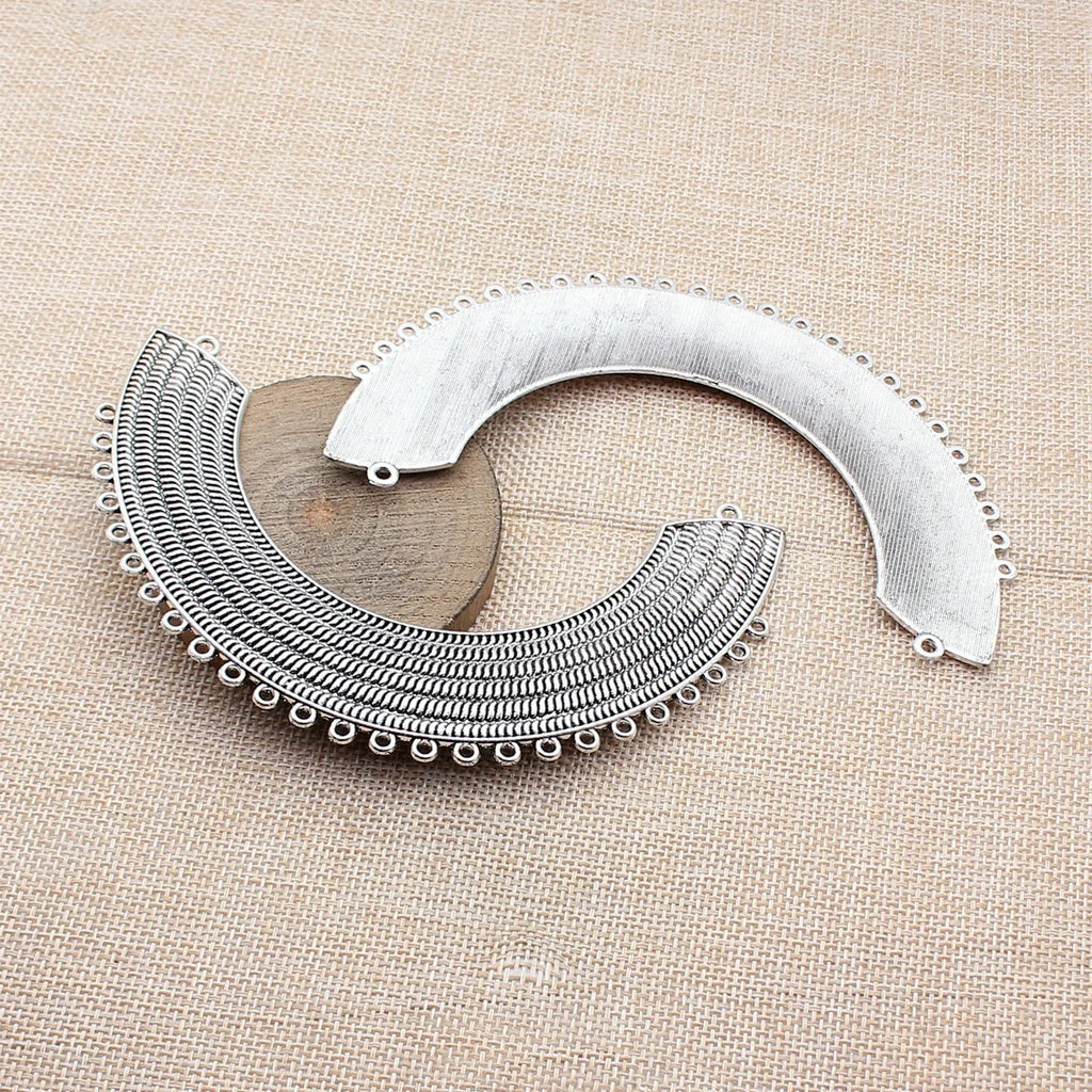 128x74mm 34.4g Antique Silver Zinc Alloy Statement Connector Charm for DIY Necklace Jewelry Making