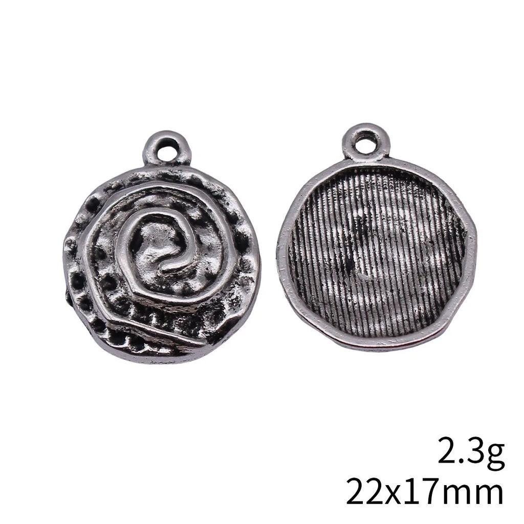 22x17mm 2.3g Multicolor Zinc Alloy Swirl Pattern Charm Pendant for DIY Bracelet Necklace Making