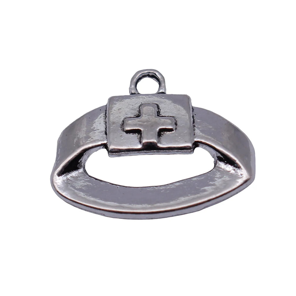 20x16mm 1.3g Antique Silver Zinc Alloy Nurse Hat Nurse Cap Charm Pendant for DIY Necklace Earring Bracelet Making