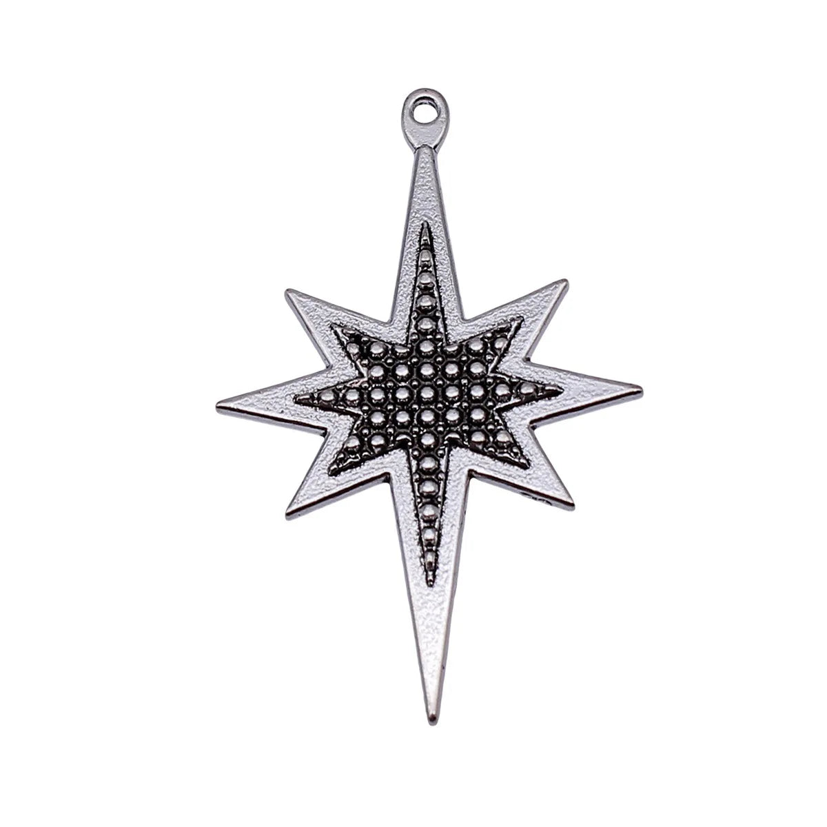 54x35mm 5.3g Antique Silver Zinc Alloy Starburst Charm Pendant for DIY Necklace Jewelry Making