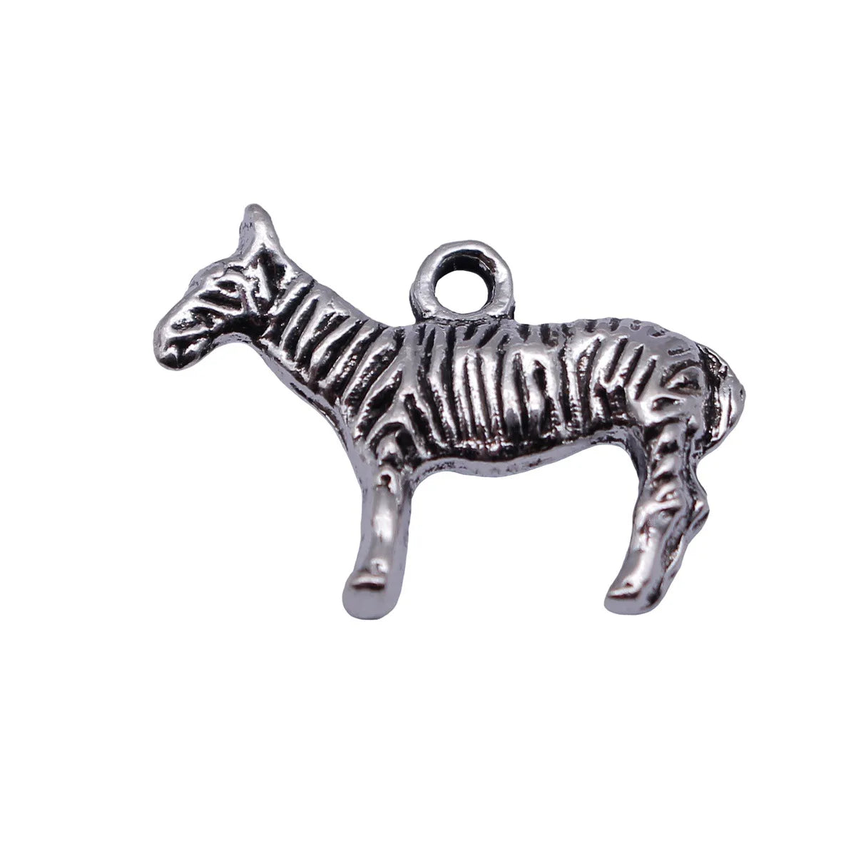 22x16mm 2.1g Antique Silver Zinc Alloy Zebra Charm Pendant for DIY Necklace Bracelet Making
