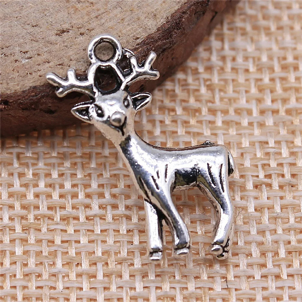 23x20mm 2g Antique Silver Zinc Alloy Deer Charm Pendant for DIY Necklace Bracelet Jewelry