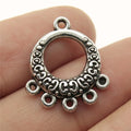 21x19mm 1.4g Antique Silver Zinc Alloy Earring Connector Charm Findings for DIY Dangle Earrings