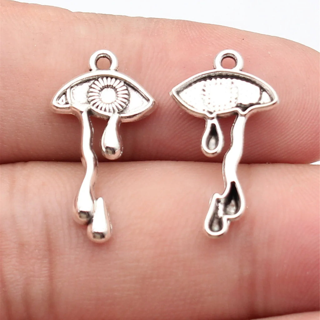 24x13mm 0.83g Antique Silver Zinc Alloy Teardrop Eye Charm Pendant for Necklace Bracelet DIY Jewelry
