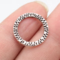 19x19mm 0.9g Antique Silver Zinc Alloy Pitted Round Ring Connector Charm for Necklace Bracelet Making