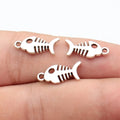 16x7.4mm 0.75g Antique Silver Zinc Alloy Fishbone Fish Charm Pendant for DIY Necklace and Bracelet Making