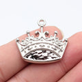 34x30mm 4.4g Silver Tone Zinc Alloy Crown Charm Pendant for DIY Bracelet Necklace Jewelry