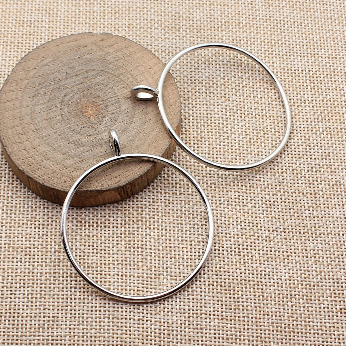 59x50mm 4.1g Multi Finish Zinc Alloy Hollow Round Ring Charm Pendant for DIY Necklace Jewelry Making