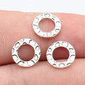 10x10mm 0.3g Antique Silver Zinc Alloy Double-Sided Hammered Round Ring Connector Charm for DIY Jewelry