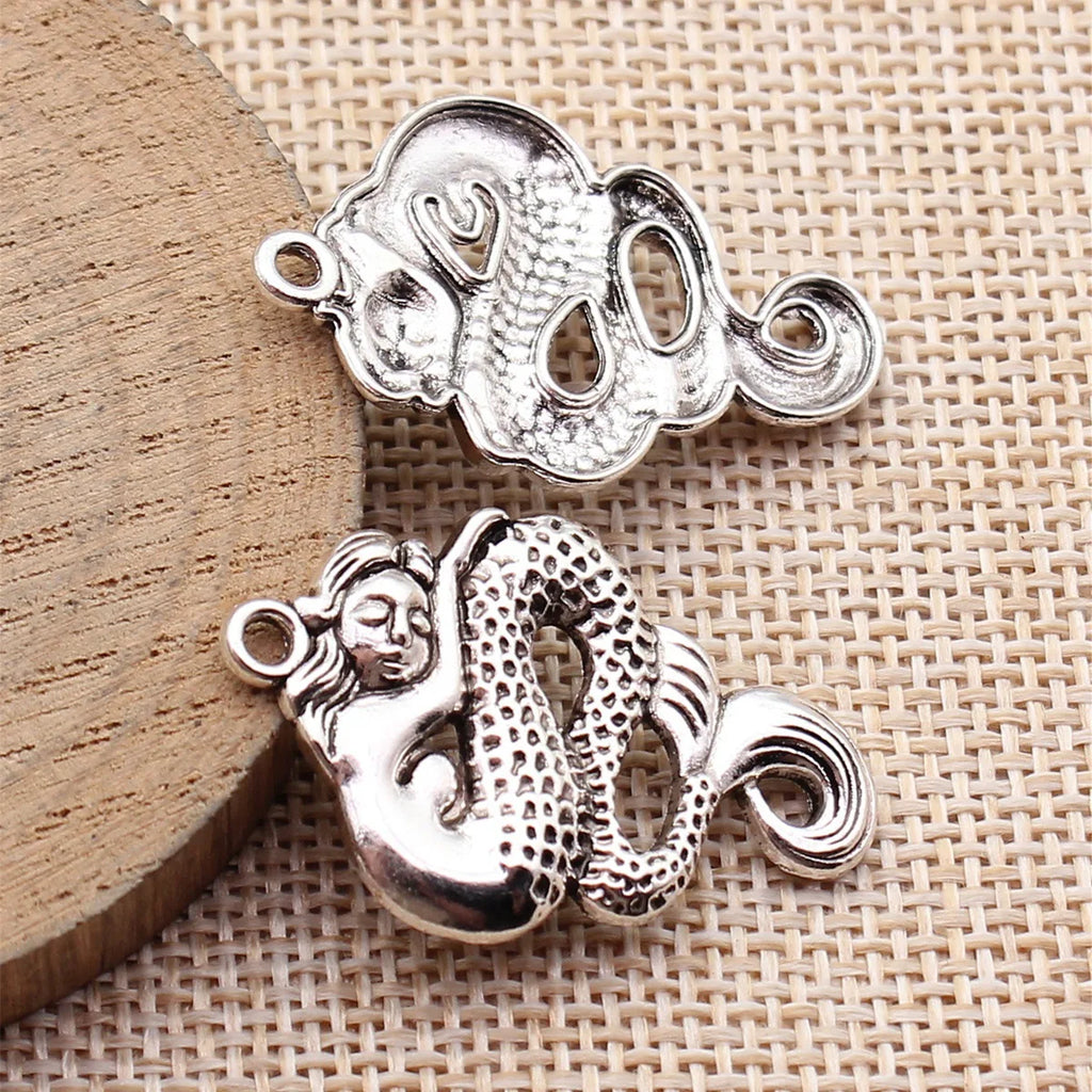 35x23mm 3.2g Multicolor Zinc Alloy Mermaid charm pendant for DIY bracelet necklace jewelry making