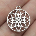 22x20mm 1.7g Antique Silver Zinc Alloy Flower Filigree Charm Pendant for DIY Necklace Jewelry Making