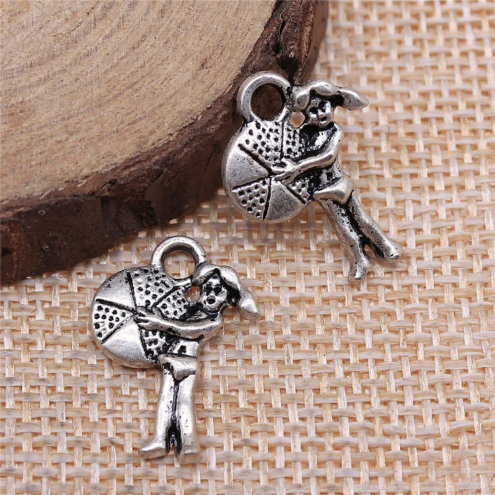 20x14mm 1.3g Antique Silver Zinc Alloy Beach Girl Charm Pendant for DIY Necklace Bracelet Jewelry