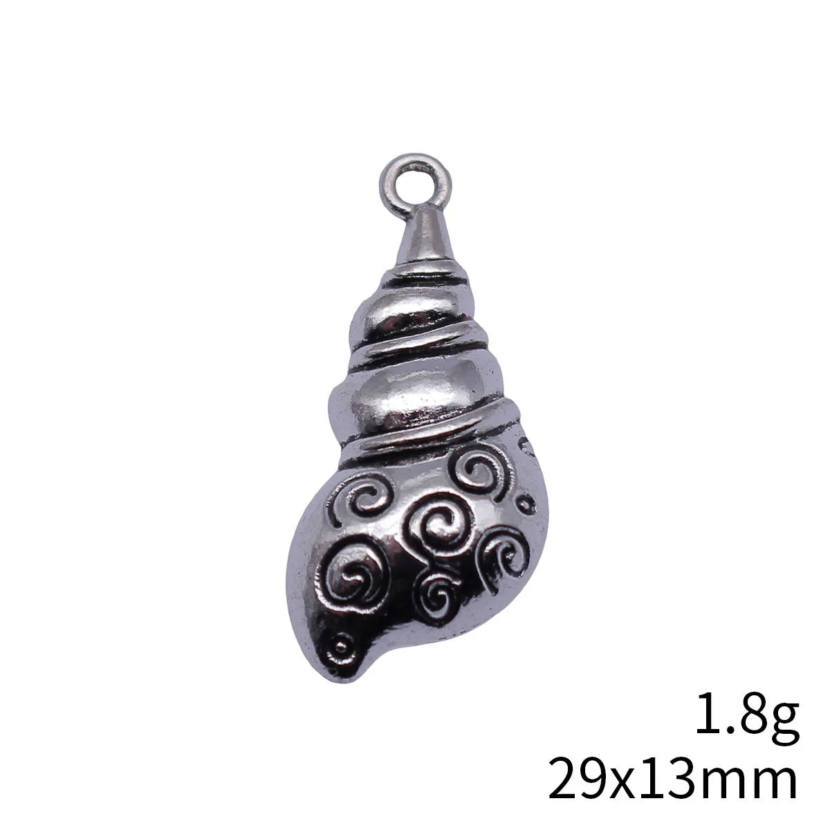 29x13mm 1.8g Antique Silver Zinc Alloy Conch Shell Charm Pendant for DIY Necklace Jewelry Making