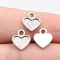 11x9.7mm 0.33g Antique Silver Tone Zinc Alloy Small Heart Charm Pendant for DIY Bracelet Making