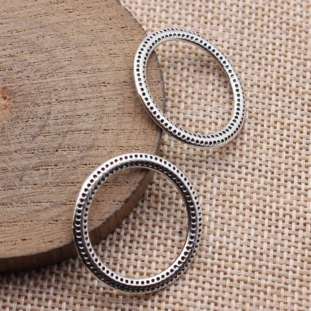 27x27mm 1.8g Multi Finish Zinc Alloy Pitted Round Ring Connector Charm for DIY Jewelry Making