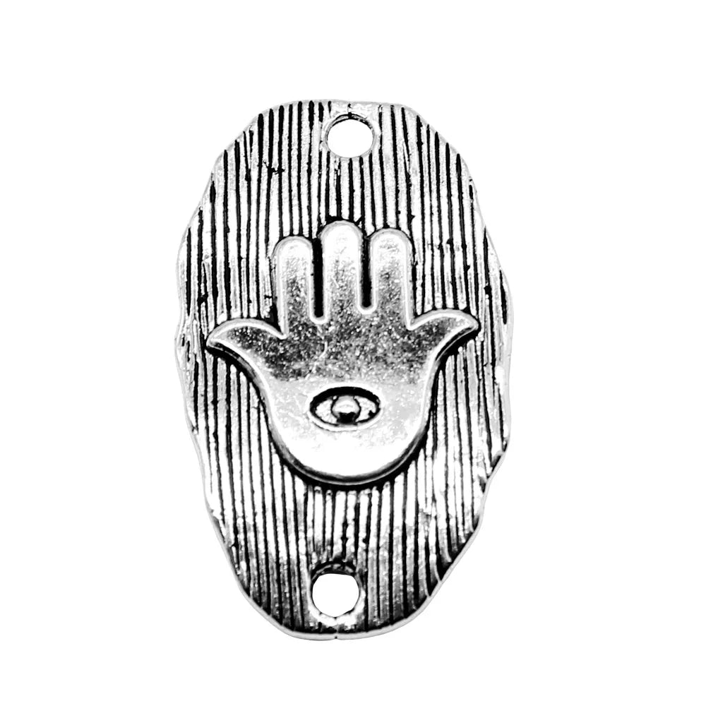 19x32mm 4g Antique Silver Zinc Alloy Palm Hand Connector Charm for DIY Bracelet Necklace Making