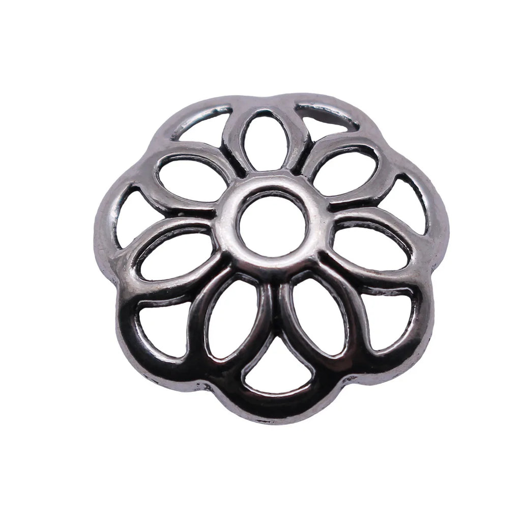 20x20x5.4mm 1.5g Antique Silver Zinc Alloy Hollow Flower Bead Cap Spacer Findings for DIY Jewelry Making
