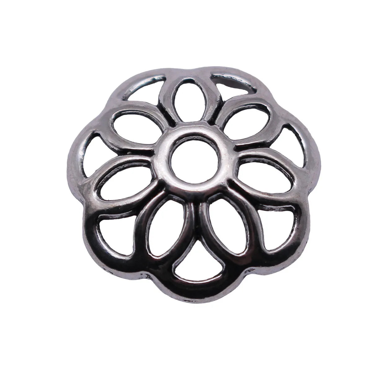 20x20x5.4mm 1.5g Antique Silver Zinc Alloy Hollow Flower Bead Cap Spacer Findings for DIY Jewelry Making