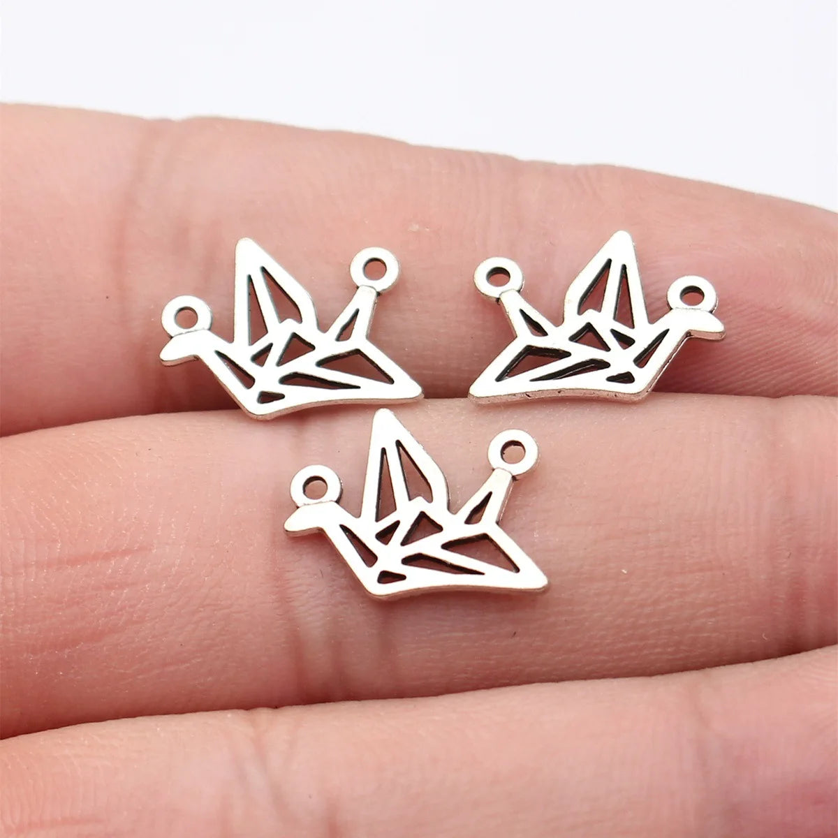 17x12mm 0.53g Antique silver zinc alloy Paper Crane connector charm for DIY jewelry making