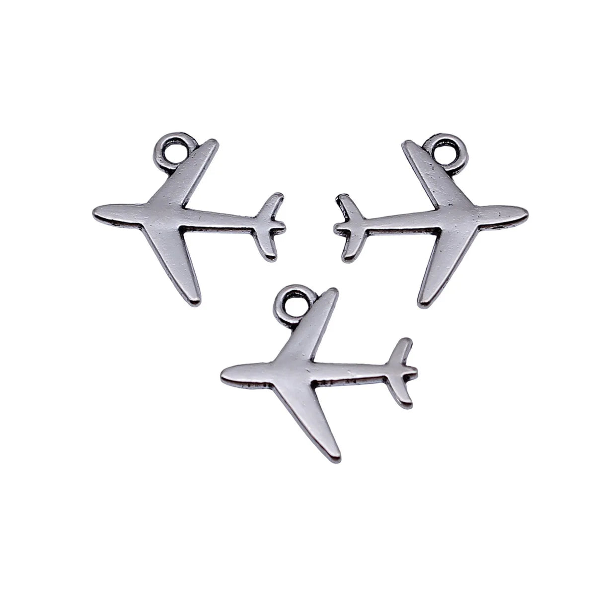 15x14mm 0.4g Antique Silver Zinc Alloy Airplane Charm Pendant for DIY Necklace and Bracelet Making