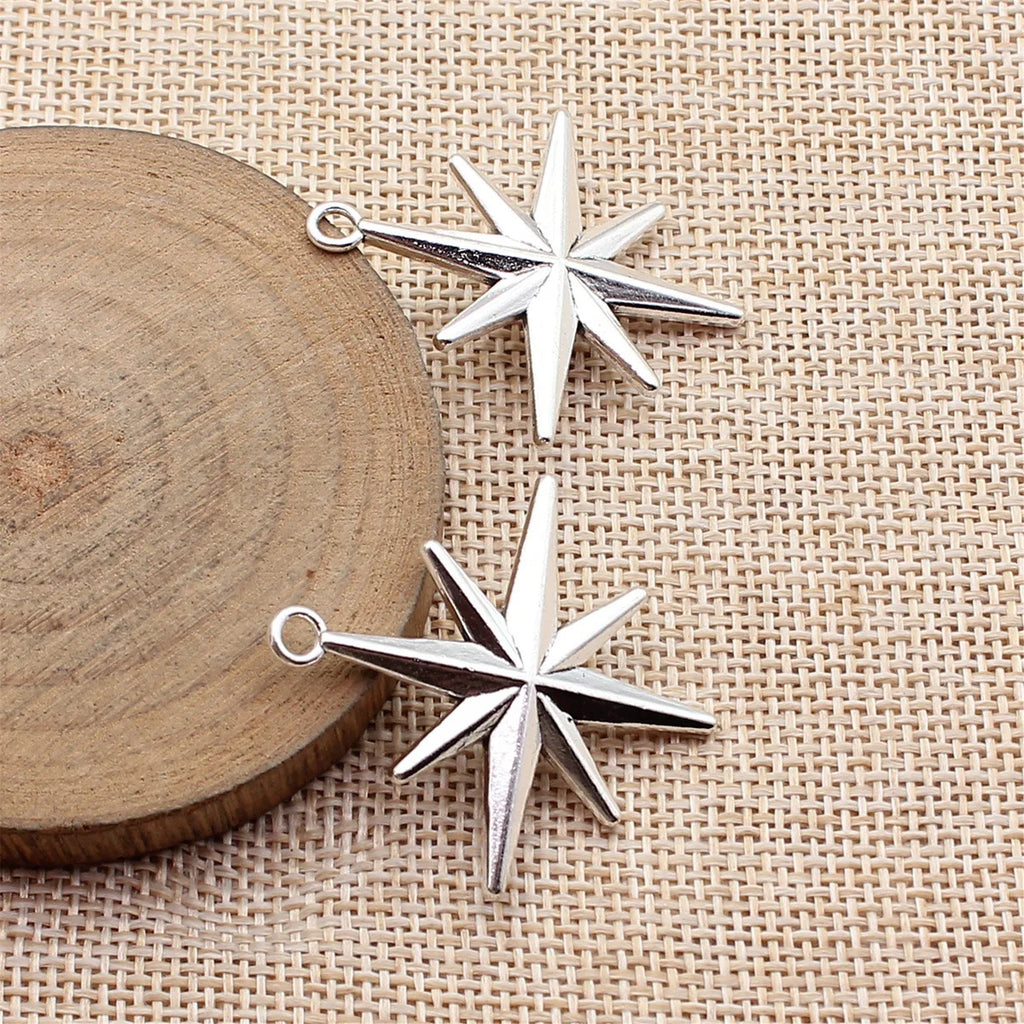 39x35mm 5.6g Multicolor Zinc Alloy Large Starburst Charm Pendant for DIY Necklace Bracelet Making