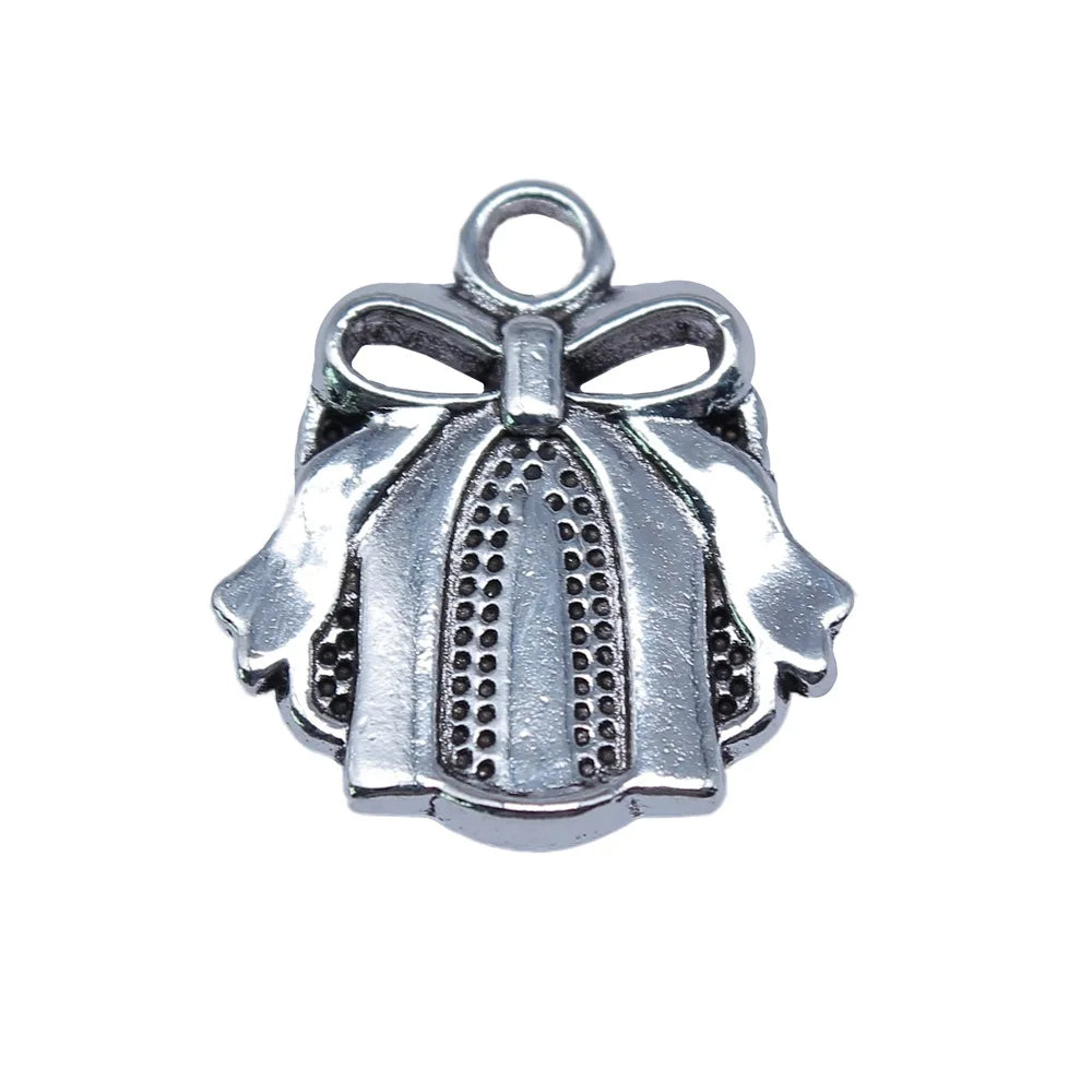 17x19mm 2.4g Antique Silver Zinc Alloy Gift Box Charm Pendant for DIY Bracelet Necklace Making