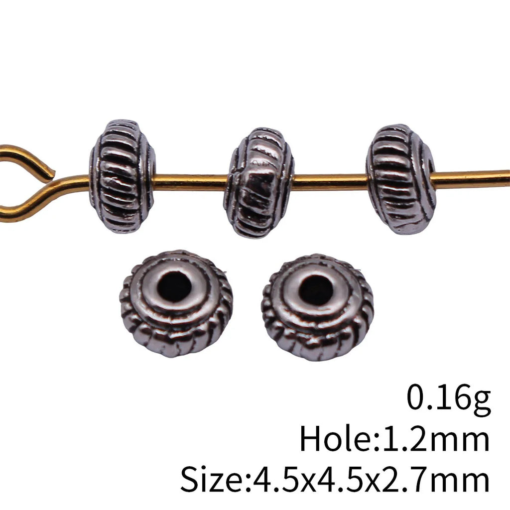 4.5x4.5x2.7mm 0.16g Multicolor Zinc Alloy Small Round Spacer Beads Loose Metal Beads for DIY Bracelet Making