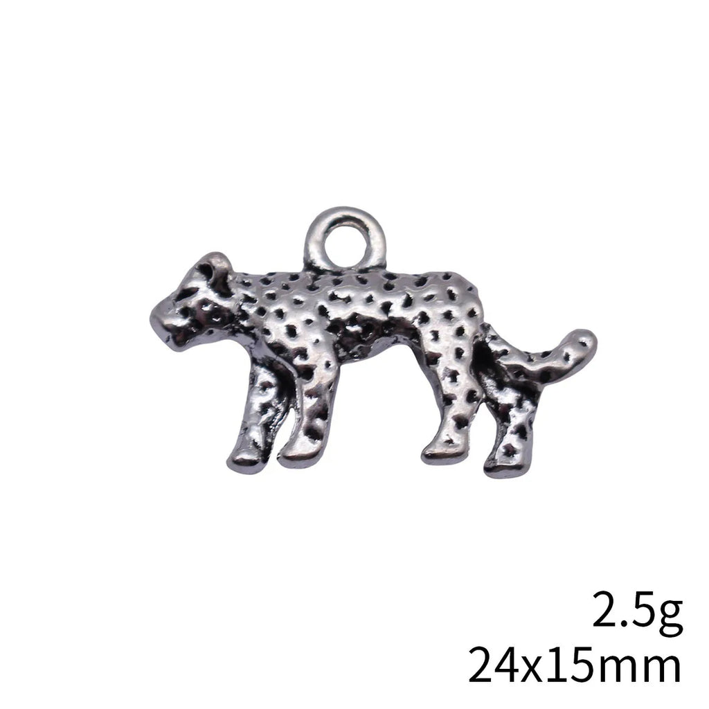 24x15mm 2.5g Multi-Color Zinc Alloy 3D Leopard Charm Pendant for DIY Necklace Bracelet Making