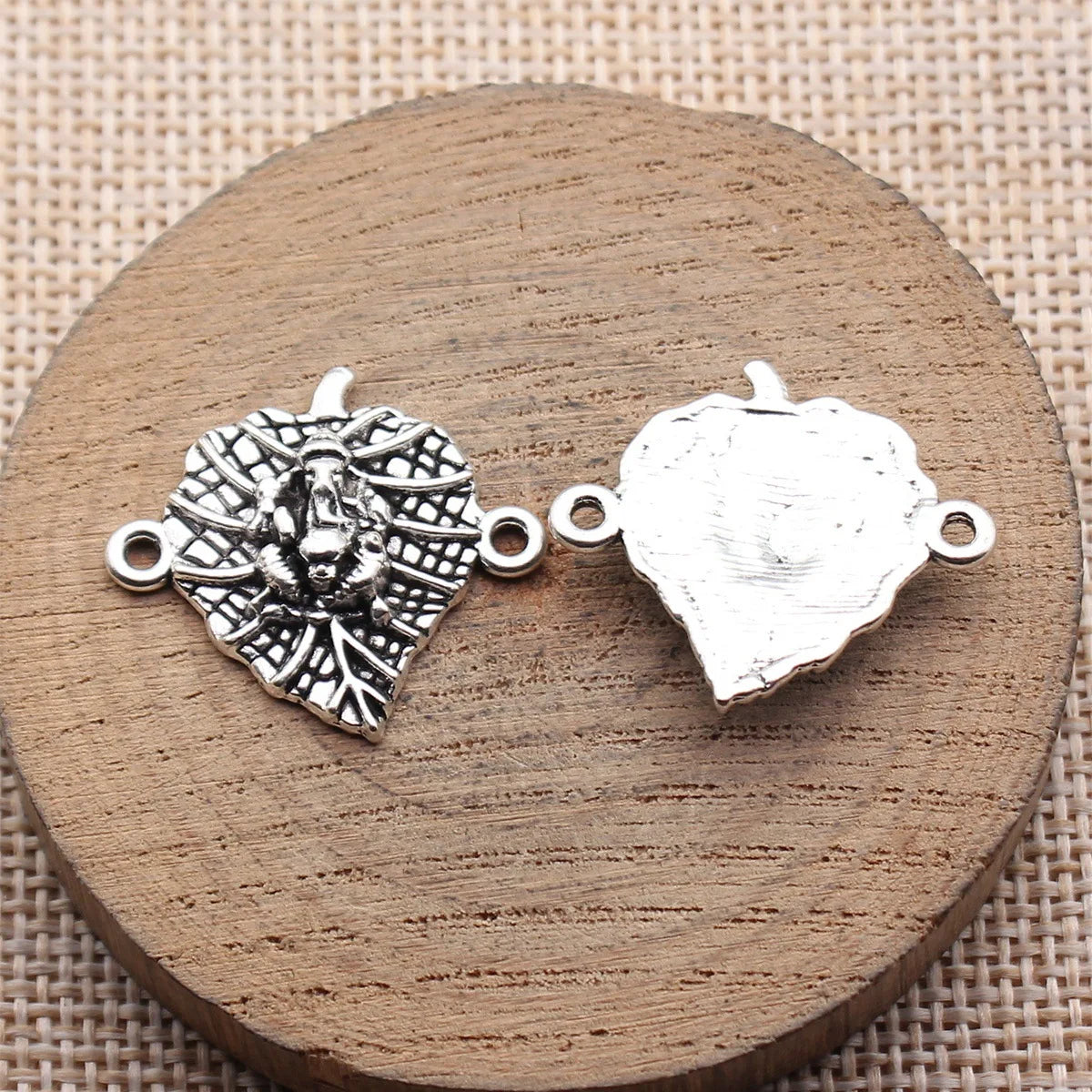25x24mm 3g Multicolor Zinc Alloy Indian Elephant God Leaf Connector Charm for DIY Jewelry Making