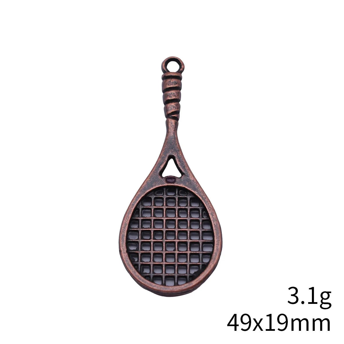 49x19mm 3.1g Multicolor Zinc Alloy Tennis Racket Charm Pendant for DIY Sports Jewelry Making