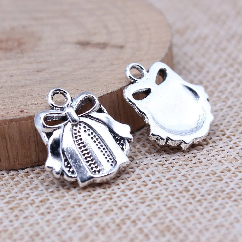 17x19mm 2.4g Antique Silver Zinc Alloy Gift Box Charm Pendant for DIY Bracelet Necklace Making