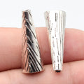28x11x10mm 2.5g Antique Silver Zinc Alloy Striped Cone Tassel Cap Jewelry Findings for DIY Earrings