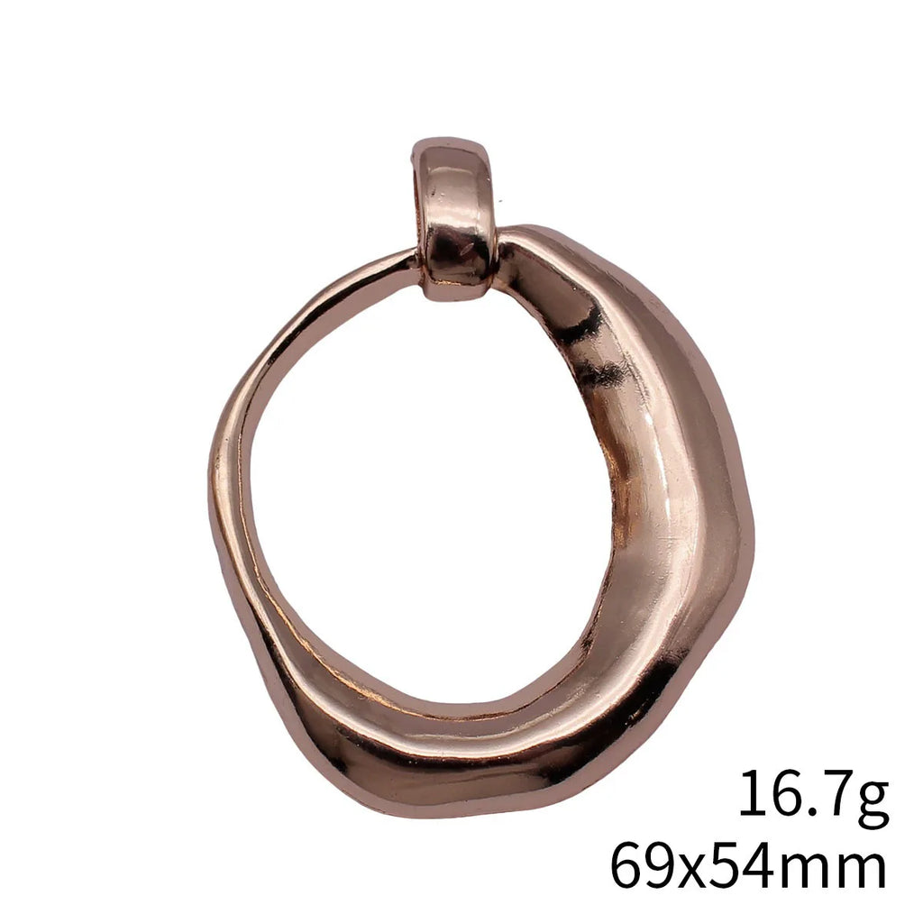 69x54mm 16.7g Multicolor Zinc Alloy Irregular Round Ring Charm Pendant for Necklace Jewelry Making