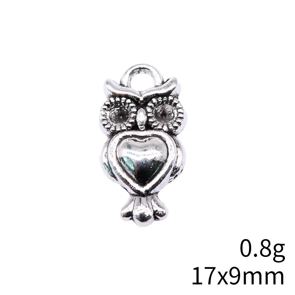 17x9mm 0.8g Multicolor Zinc Alloy Owl Cat Charm Pendant for DIY Necklace Bracelet Jewelry Making